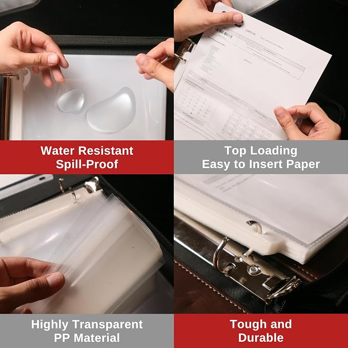 1000 Bulk Sheet Protectors, 8.5 X 11 Inch Clear Page for 3 Ring Binder, 35 Micron Plastic Sheet Sleeves, Durable Top Loading Paper Protector with Reinforced Holes Archival Safe - Image 3