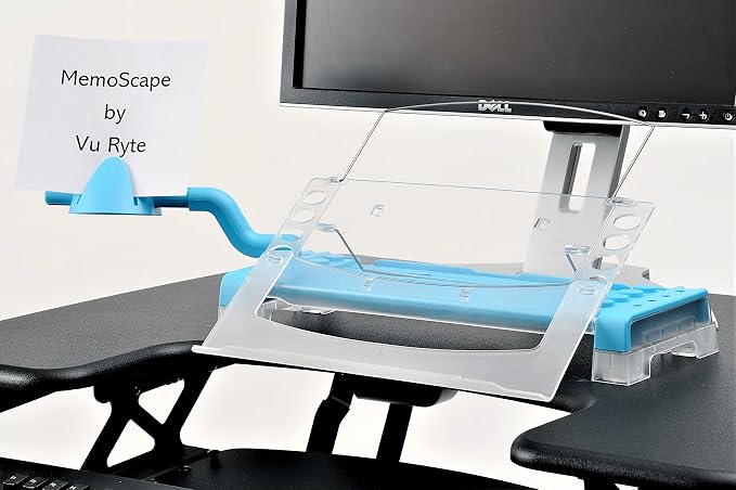 MemoScape Adjustable in-Line Document Holder for Typing | Reduce Neck Strain, Improve Focus, Boost Desk Organization, and Workflow | Paper Holder Stand for Desk and Home Office - Sky Blue (VUR 4020) - Image 2
