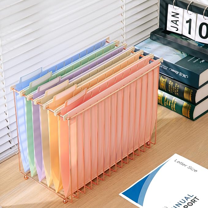 24 Plastic Letter Sized Hanging Folder with Labels, Dopamine Color | Keeps paperwork organized with vibrant color coding for quick identification at home, school, or work. - Image 4