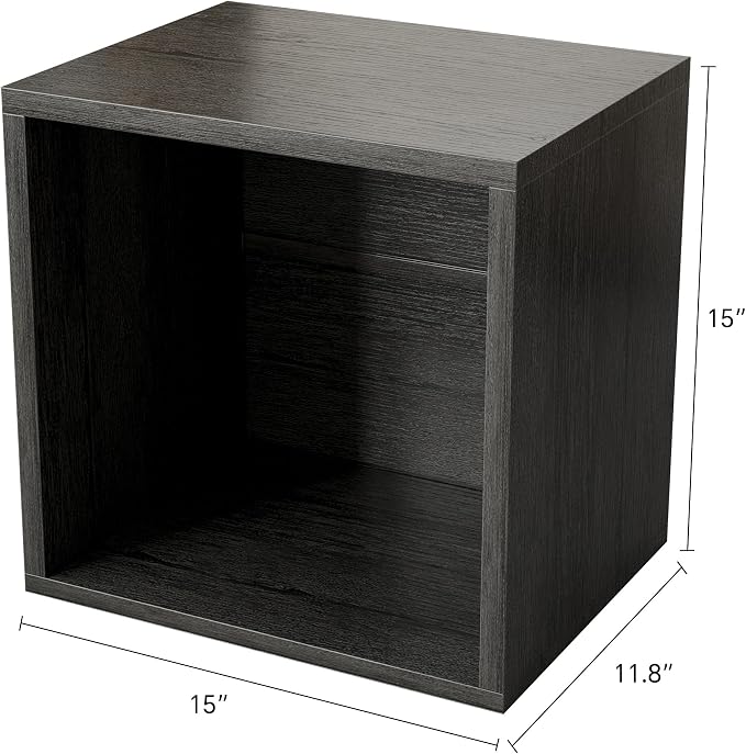 FUSUNBAO Magic DIY Cube Storage Organizer Stackable Cubes for Home Books Clothes Toy-Modular Cubby Storage System-Office Cubical-Bookcase Closet(French Oak,General Cube) - Image 3