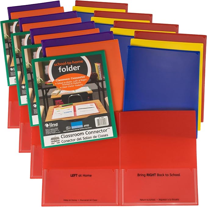 C-Line Classroom Connector School-to-Home Folders, Assorted Colors, 36 per Box (32000-36) (Pack of 4) by C-Line