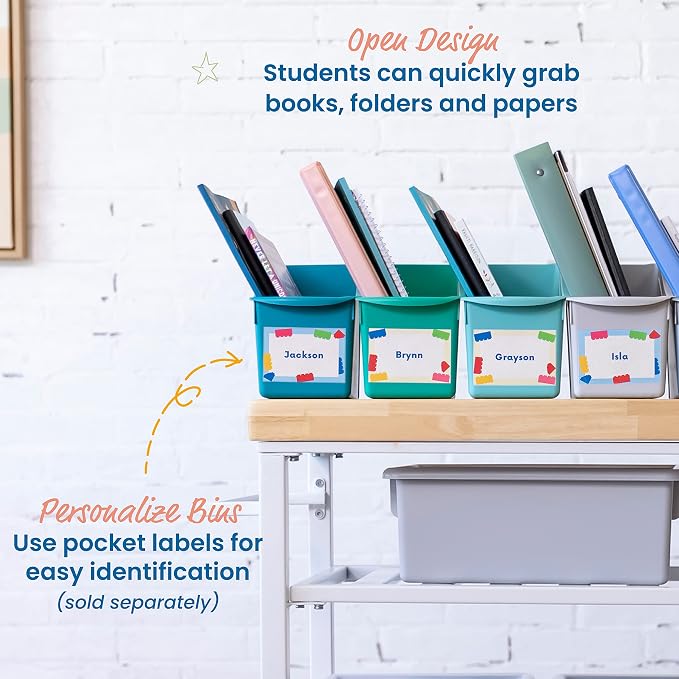 ECR4Kids Linking Plastic Storage Book Bin, Multipurpose Organization, Contemporary, 10-Piece - Image 5