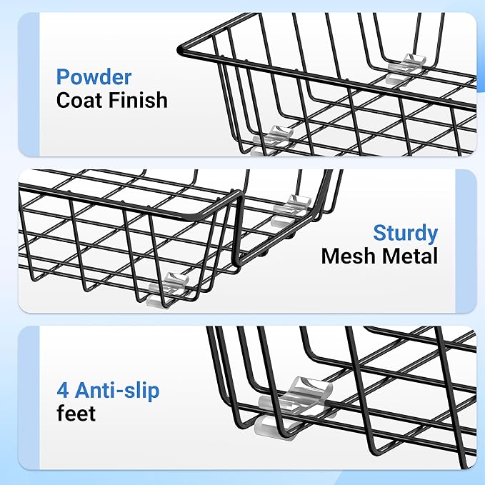 A4 Letter Magazine Desk File Storage Tray Organizer Bin (3 Pack) - Image 3