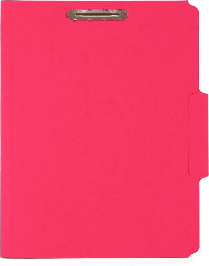 Blue Summit Supplies 50 Red Fastener File Folders, Letter, 1/3 Cut Tab | Durable 11pt red paper, reinforced 1/3 cut tabs, 2 prong fasteners, medical, law client and office files - Image 2