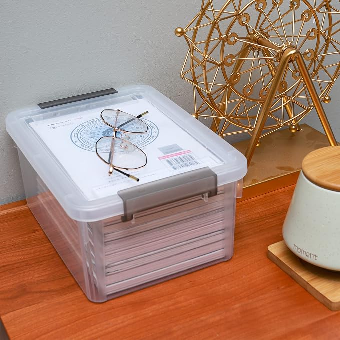 Citylife 4 Packs Small Storage Bins with Lids 3.2 QT Plastic Storage Containers for Organizing Stackable Clear Storage Boxes - Image 5