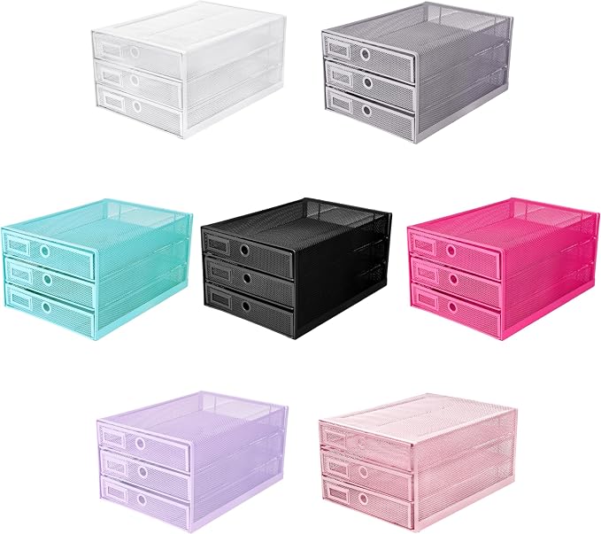Exerz Paper Sorter 3 Drawer Wire Mesh A4 / Desk Multifunctional Desk Organiser/Multi-Layer Letter Tray - for Documents, Magazines, Notebooks and Letter | Desk Organiser Pull Out Trays Keep Files Letters Magazines Folders Notebooks Neatly Separated Easy... - Image 8