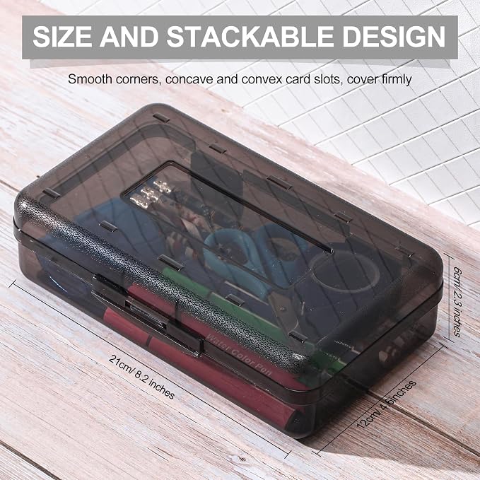 Fainne 24 Pack Pencil Boxes for School Clear Plastic Pencil Case Large Plastic Crayon Box Bulk Stackable Classroom Stationery Organizer School Supplies(Gray) - Image 2