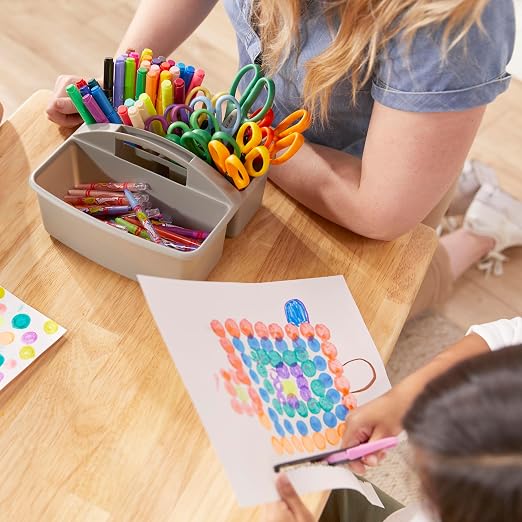 ECR4Kids 3-Compartment Small Plastic Caddy, Multipurpose Organization, Grey, 6-Pack - Image 9