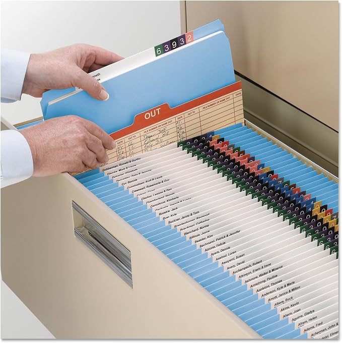 Smead File Folder, Reinforced Straight-Cut Tab, Letter Size, Blue, 100 per Box (12010) - Image 9