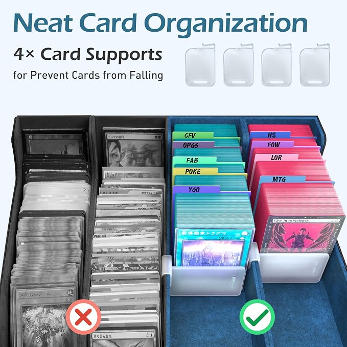 4-Row【3200+】 Trading Card Storage Box, Card Organizer Holder With 24 Dividers, Case Fit for Mtg Tcg Magic Commander Deck Playing Cards, Deck Box for Sport Card - Image 5