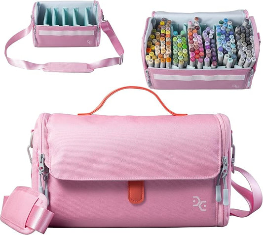 Togood Marker Pens Storage Tote Handbag, Up to 160 Pens, Pink Crossbody Bags Causal Shoulder Bag for Artists Hobbyist by Togood