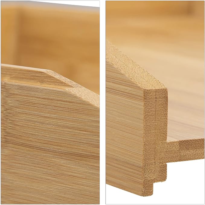 Relaxdays Set of 3 Office Document Trays, A4, Letter Holder, Bamboo, 6 x 25 x 33 cm, Light Brown - Image 7