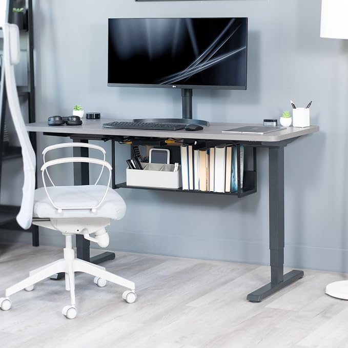 VIVO Under Desk 30 x 7 inch Storage Shelf, Office Accessory Holder for Supplies, Gaming Devices, and More, Workstation Organizer, Black, DESK-SHELF30-UB - Image 2