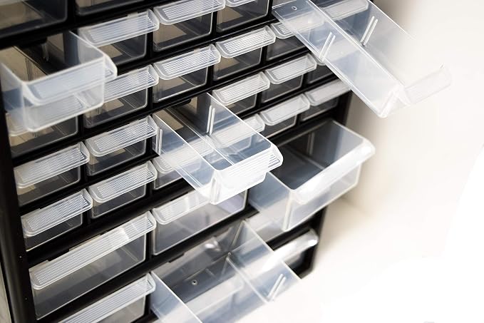 Homak Parts Organizer, Black, 39 Drawers - Image 7
