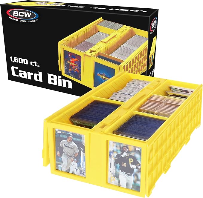 BCW Collectible Card Bin - Holds up to 1600 Cards - Yellow | Large Storage Box for Loose Trading Cards | Pokemon, MTG, and Storage Boxes - Single by BCW
