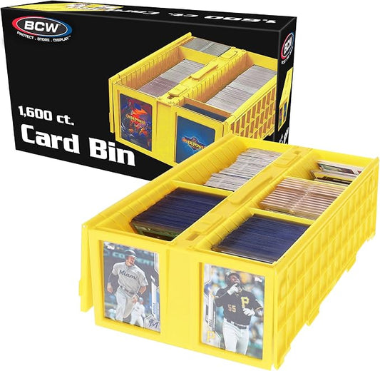 BCW Collectible Card Bin - Holds up to 1600 Cards - Yellow | Large Storage Box for Loose Trading Cards | Pokemon, MTG, and Storage Boxes - Single by BCW