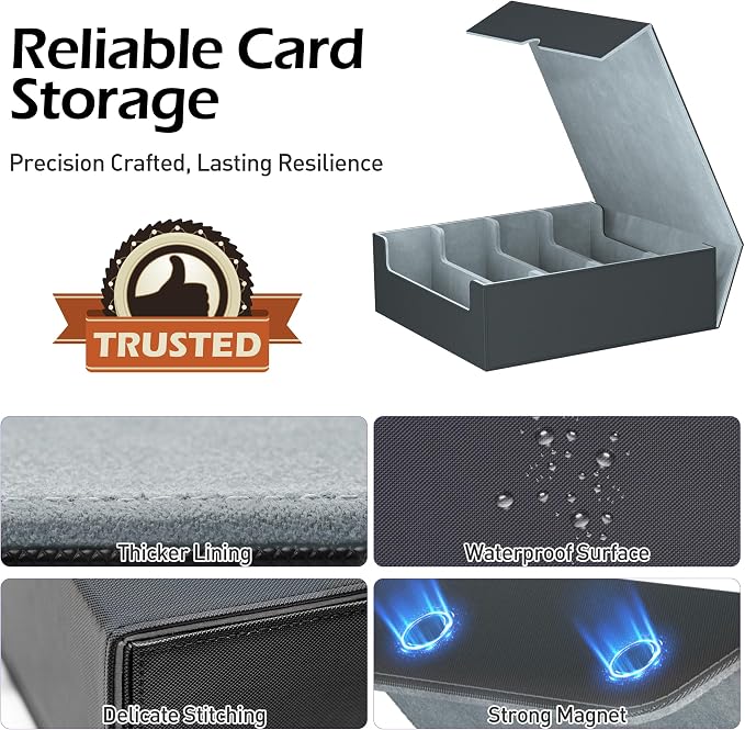 4-Row【3200+】 Trading Card Storage Box, Card Organizer Holder With 24 Dividers, Case Fit for Mtg Tcg Magic Commander Deck Playing Cards, Deck Box for Sport Card - Image 3