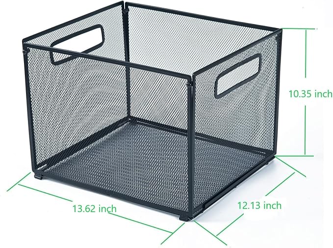 SETTFRFE 2 Pack Letter Size Hanging Folder Organizer,Metal File Box,Black | Mesh File Basket & Hanging File Rack with Handle,File Crate for Hanging Folders,Filing Organizer for Office,Classroom & Home - Image 6
