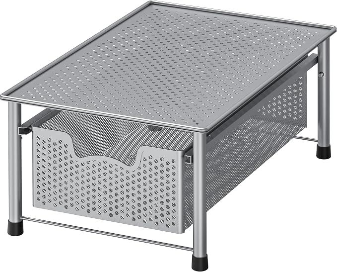 Simple Houseware Stackable Cabinet Basket Drawer Organizer, Silver by SimpleHouseware