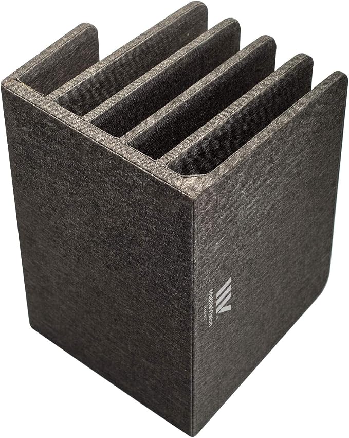 MobileVision Executive Dark Gray Desktop File Folder Organizer and Paper Tray, 5 Slot Dividers - Image 4