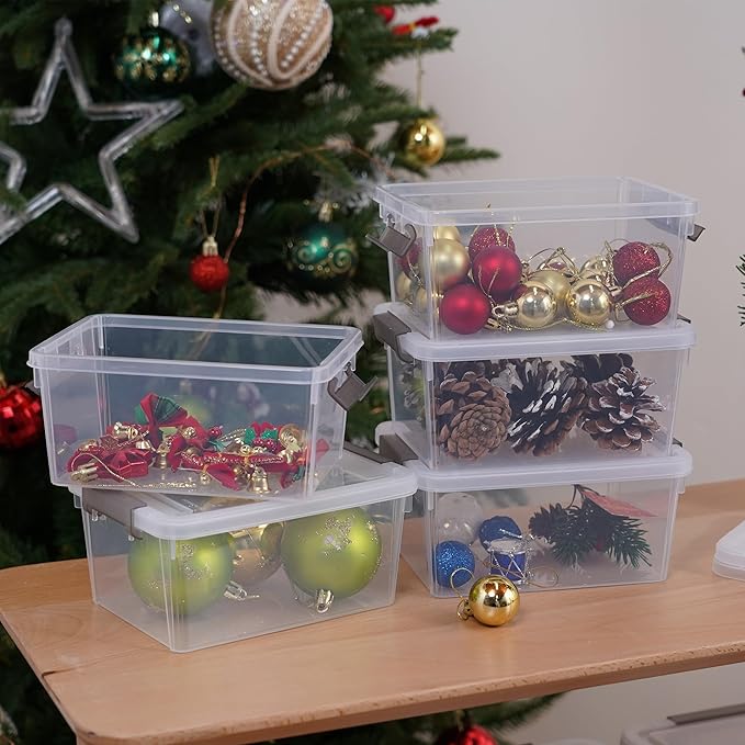 Citylife 10Packs 1.3Qt Small Storage Bins with Lids,Stackable Clear | Plastic Containers for Beads, Buttons, Sewing Supplies, Office Supplies and Small Toys - Image 3