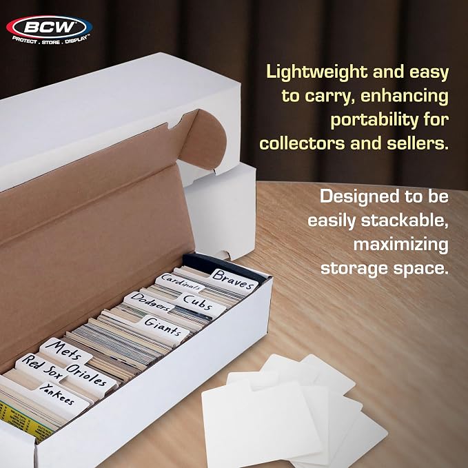 BCW 800ct Trading Card Storage Box & Horizontal Card Dividers – 6 Boxes & 30 Dividers | Sports Card, TCG & CCG Organizer | Trading Card Storage Solution - Image 5