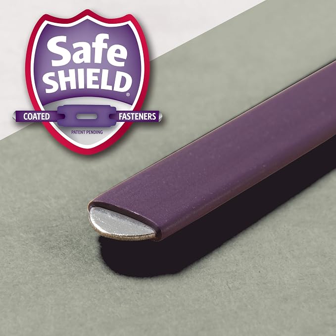Smead Pressboard Classification File Folder with Safe Shield Fasteners, 2 Dividers, 2" Expansion, Letter Size, Gray/Green, 10 per Box (14076) - Image 4