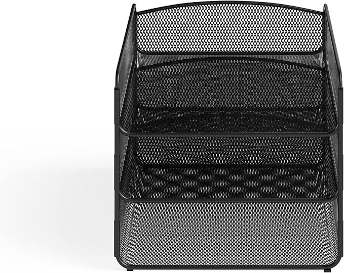 Safco Onyx Organizer Triple Tray: Store & Organize with Style - Powder Coated, Rectangular, Perfect for Home, Office & Classroom. Desktop or Tabletop by SafcoProducts