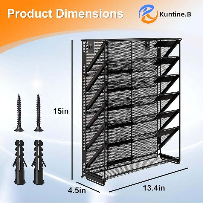 Kuntine.B Wall File Organizer Office Hanging Magazine Holder Wall File Organizer for Office Home - Image 2