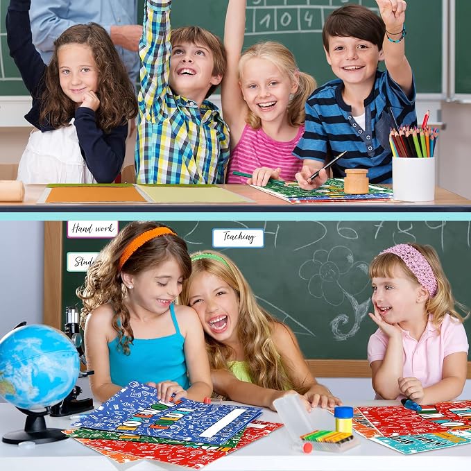 Sabary 36 Pcs Classwork Homework Folders for Students Two Pocket Folders for Kids Assorted Colors Classwork Homework Organizer Educational and Learning Folders Bulk, A4 Letter Size (Homework) - Image 4
