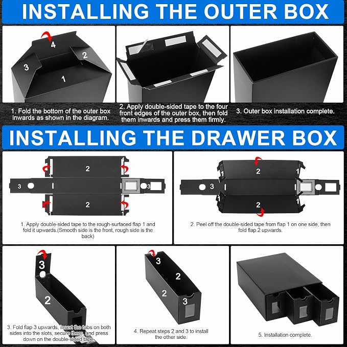 Trading Card Storage Box, 18000+ Cards Deck Box for MTG Commander, Trading Cards Organizer with 48 Card Dividers, Labels & Tapes, Visible Card Deck Boxes for MTG TCG PTCG Sport Cards - Image 6