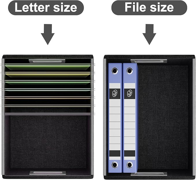 File Organizer Box with Lids, Collapsible File Folder Organizer | File Box with Plastic Slides for Document, Filing Bin for Letter Size Hanging File Folders (4 Pack, Silver, Leather) - Image 4