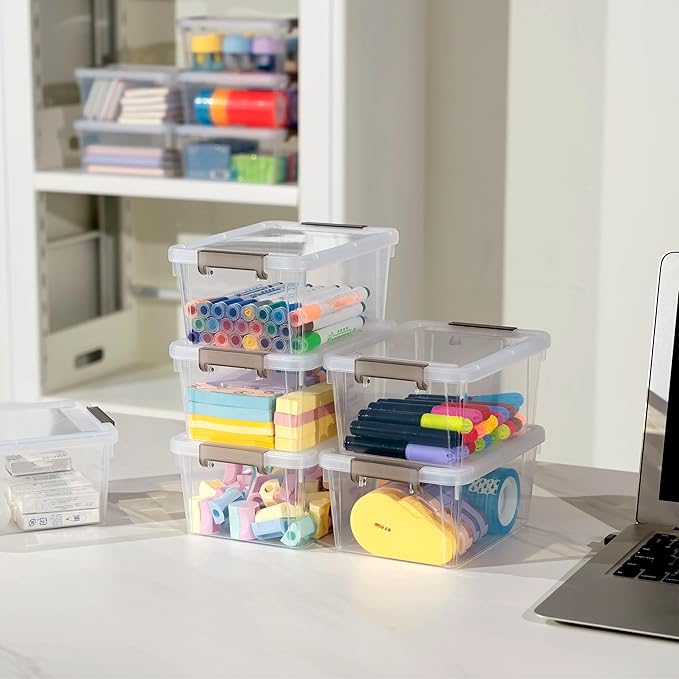 Citylife 30Packs 1.3Qt Small Storage Bins with Lids,Stackable Clear | Plastic Containers for Beads, Buttons, Sewing Supplies, Office Supplies - Image 5