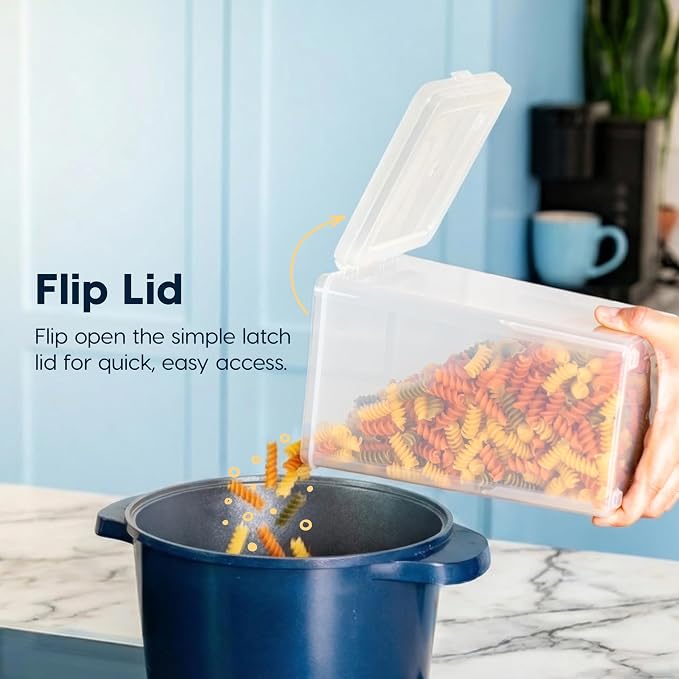 IRIS USA Food Storage Containers Set, 2.7 Qt - 6 Pack, Food Grade Plastic | BPA-Free, Clear View, Flip Top Lid, Stackable, For Dry Food, Flour, Sugar, Grain - Image 4