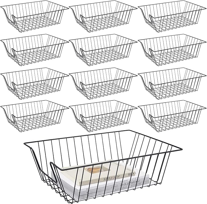 Yeaqee 12 Pcs Letter Tray Classroom Paper Trays,17'' X 12'' X 5,Black by Yeaqee