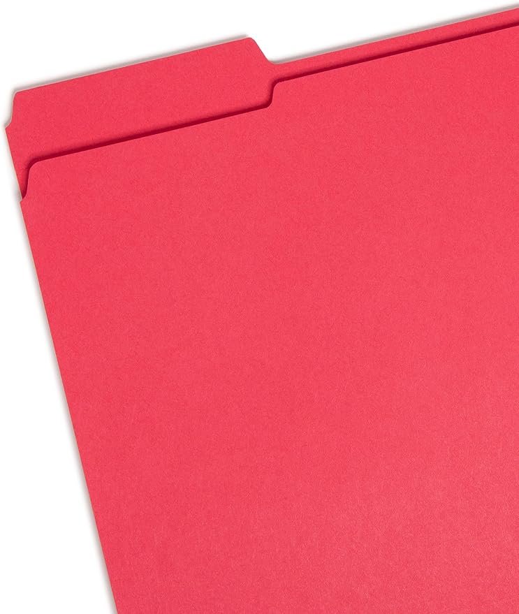 Smead File Folder, Reinforced 1/3-Cut Tab, Letter Size, Red, 100 per Box (12734) - Image 2
