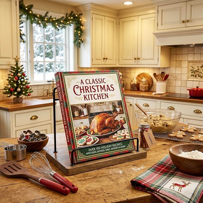 MyGift Acacia Wood Cookbook Stand, Black Metal Recipe Book Holder | Premium acacia wood and sturdy metal support recipes, tablets, or cutting boards while cooking, prepping, and baking - Image 5