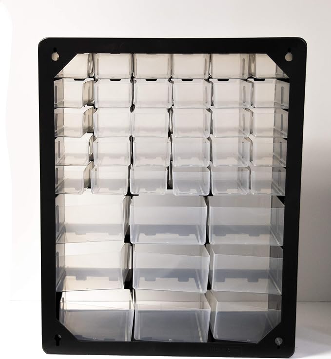 Homak Parts Organizer, Black, 39 Drawers - Image 8