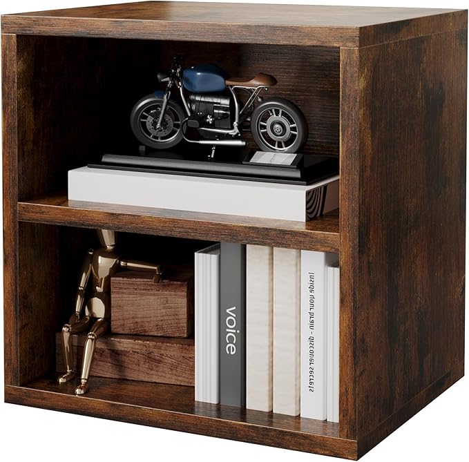 FUSUNBAO Magic DIY Storage Organizer - Stackable Cubes for Home Books, Clothes, Toys-Modular Cubby Storage System-Office Cubical-Bookcase Closet (Antique Brown, 1 Layer Cube) by FUSUNBAO