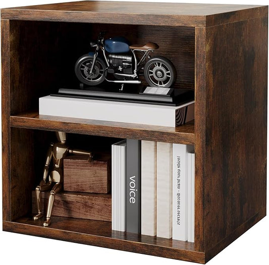 FUSUNBAO Magic DIY Storage Organizer - Stackable Cubes for Home Books, Clothes, Toys-Modular Cubby Storage System-Office Cubical-Bookcase Closet (Antique Brown, 1 Layer Cube) by FUSUNBAO