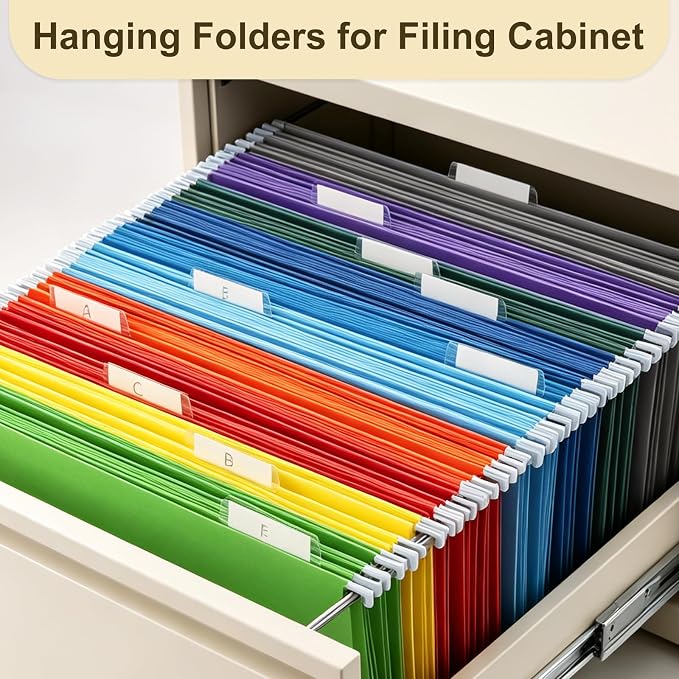 Hanging File Folders, 20 Pack Letter Size Hanging File folders with 1/5-cut Tabs, Stay Organized for Your Home and Office Bulk File, Documents and Paper, 10 Colors - Image 5