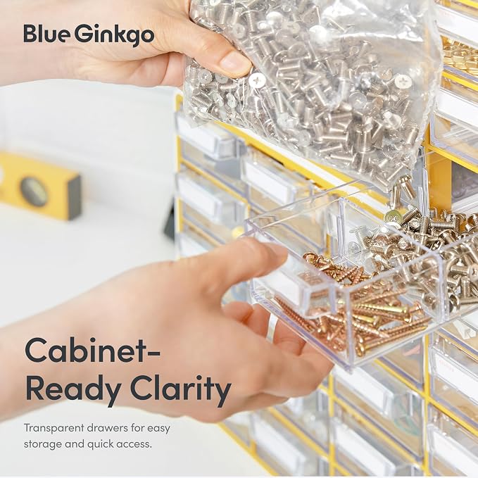 Blue Ginkgo 20-Drawer Storage Cabinet Organizer, Blue, Made in Korea | Stackable. Adjustable. Easy Visibility. - Image 5