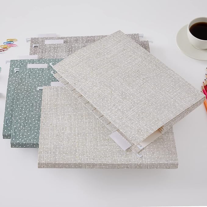 Y YOMA Letter Size - 6 Pack Extra Capacity Hanging File Folders with Pocket Accordion Decorative File Folder Cute Expandable Folder for Office Home with 1/5-Cut Adjustable Tabs, Printing Cloth Pattern - Image 8