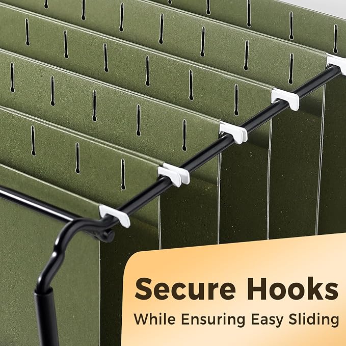 SUNEE Hanging File Folders, 25 Pack Reinforced Hang Folders Letter Size, Adjustable 1/5-Cut Tabs, Designed for Bulky Files, Filing Cabinet, Standard Green - Image 5
