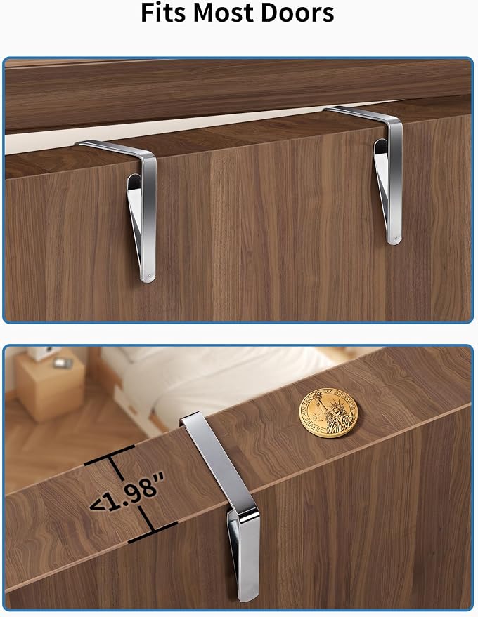 JARLINK Over the Door Organizer for Bedroom, Bathroom, 5 Shelf Rose Pink | Anti-Tilt Design, 44 lb Load Capacity, Hanging Door Organizer with 5 Large Capacity Pockets, Behind Door Storage for Nursery - Image 9