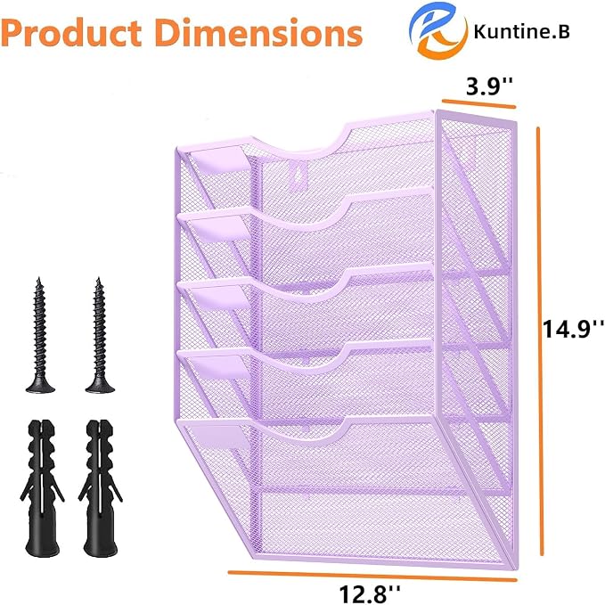 Kuntine.B Wall File Organizer Office Hanging Magazine Holder Wall File Organizer for Office Home - Image 2