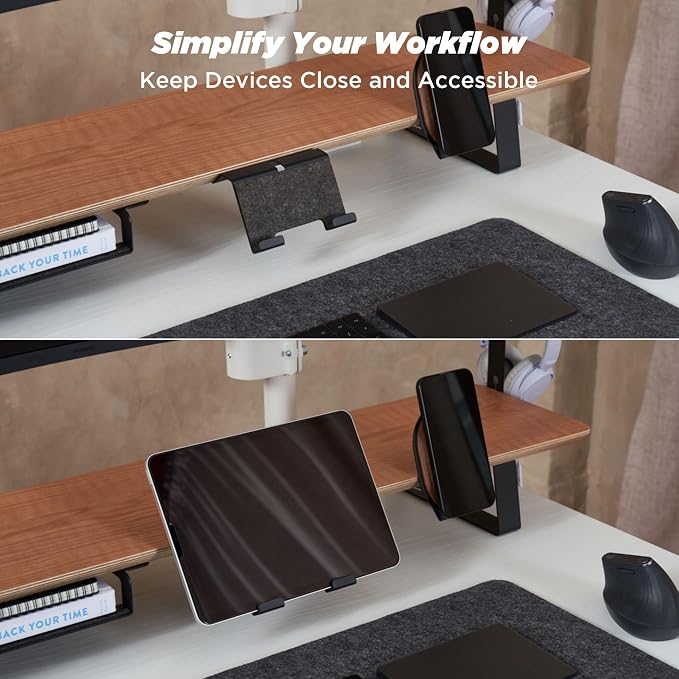 Moodular Tablet Stand Add-On for Slide Rails, Do Not Use Alone | Accessory Only, Fits Tablets & Smart Devices, Hands-Free Viewing, Stable & Sturdy Steel, Felt Padding, Black, MSA-TS - Image 3