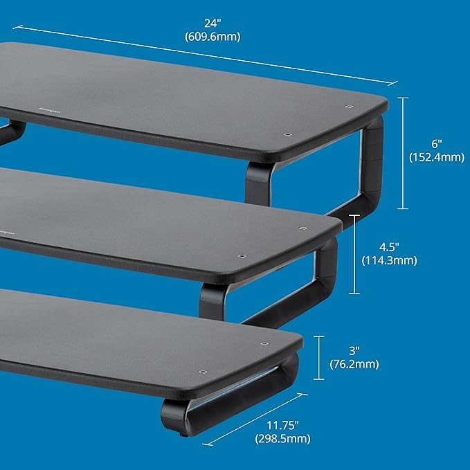 Kensington SmartFit Extra Wide Monitor Stand (K52797WW) Black | Adjustable height, ergonomic design, extra-wide platform raises monitor to eye level - Image 5
