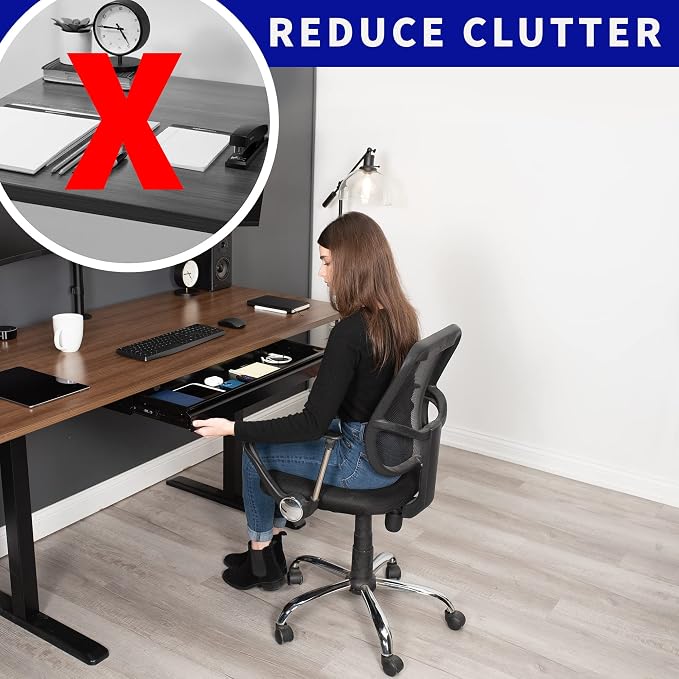 VIVO Large 33 inch Under Desk Slide Out Storage Drawer Organizer, Black, DESK-DR33-B - Image 9