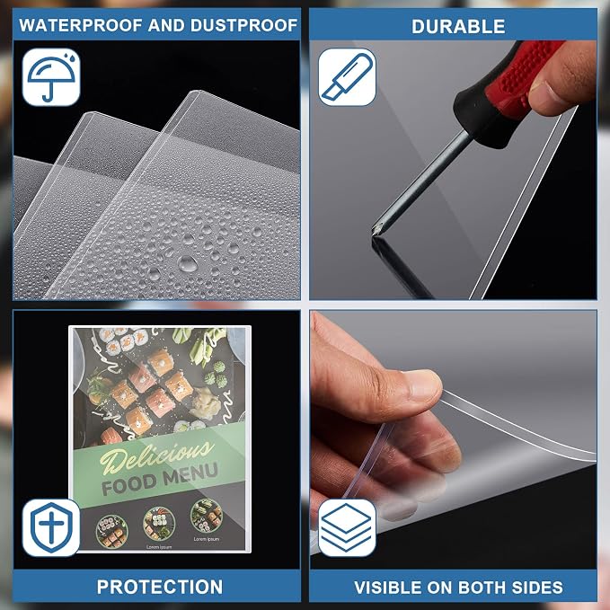20 Pcs 11x14 Inch PVC Rigid Print Protectors, Heavy Duty Hard Plastic Poster Sleeves for Prints, Magazines, Photos & Paper, Ideal Rigid Menu Covers Paper Page Protectors - Image 3